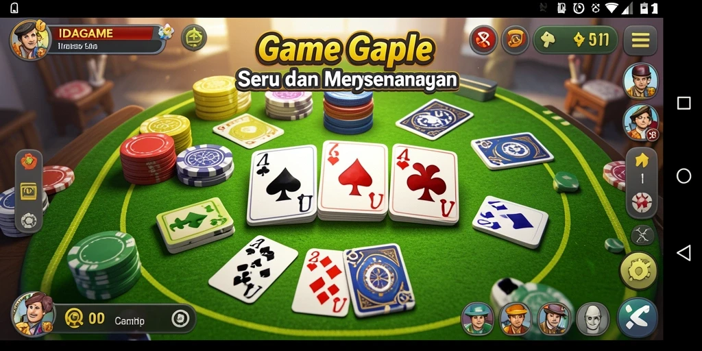 Tampilan gameplay seru dalam IDAGAME Gaple.