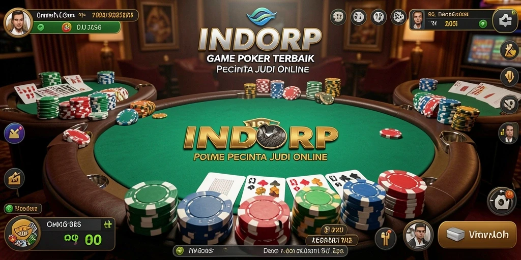 Tampilan gameplay seru di INDORP saat bermain poker.
