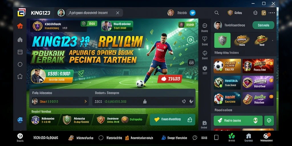 Tampilan screenshot utama KING123 yang menunjukkan antarmuka taruhan olahraga.
