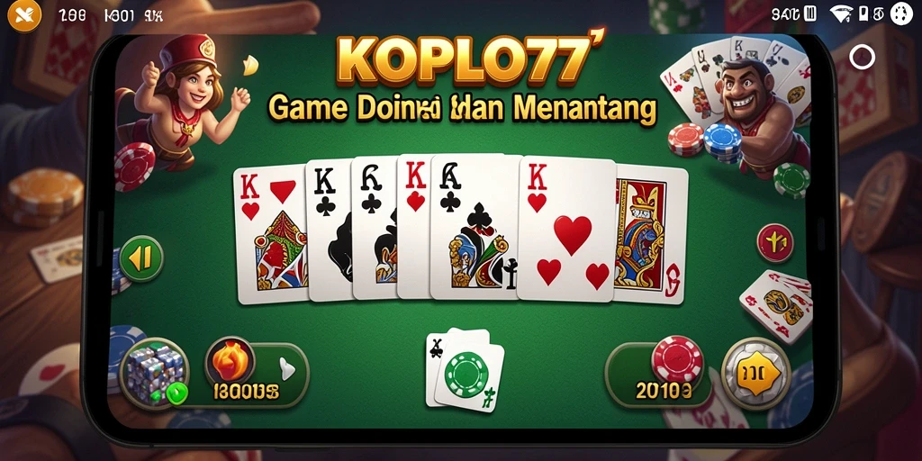 Tampilan utama KOPLO77 dengan gameplay domino yang seru.