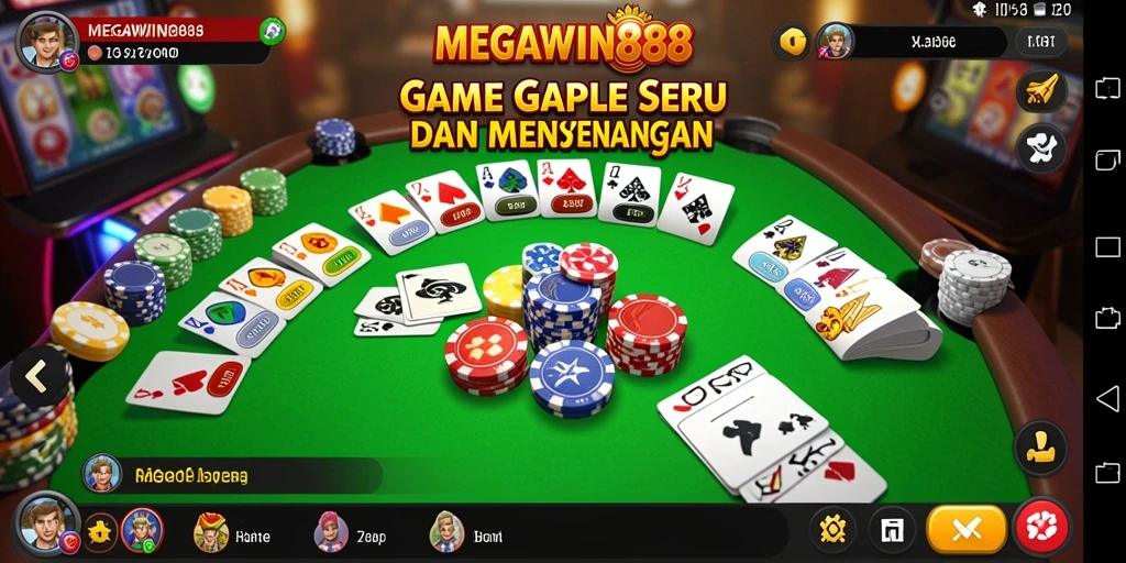 Screenshot gameplay MEGAWIN888 menampilkan aksi seru permainan Gaple.