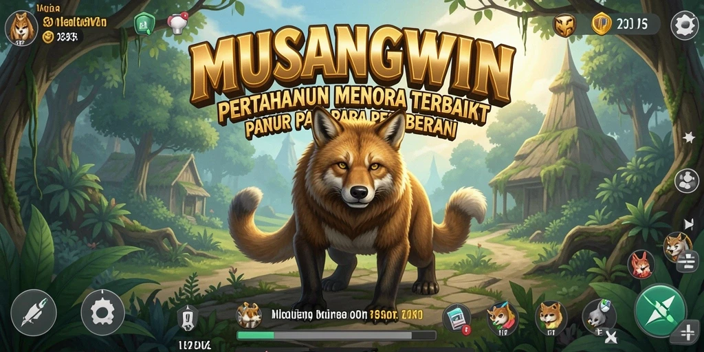 Gameplay seru Tower Defense dalam MUSANGWIN dengan menara dan musuh beragam.