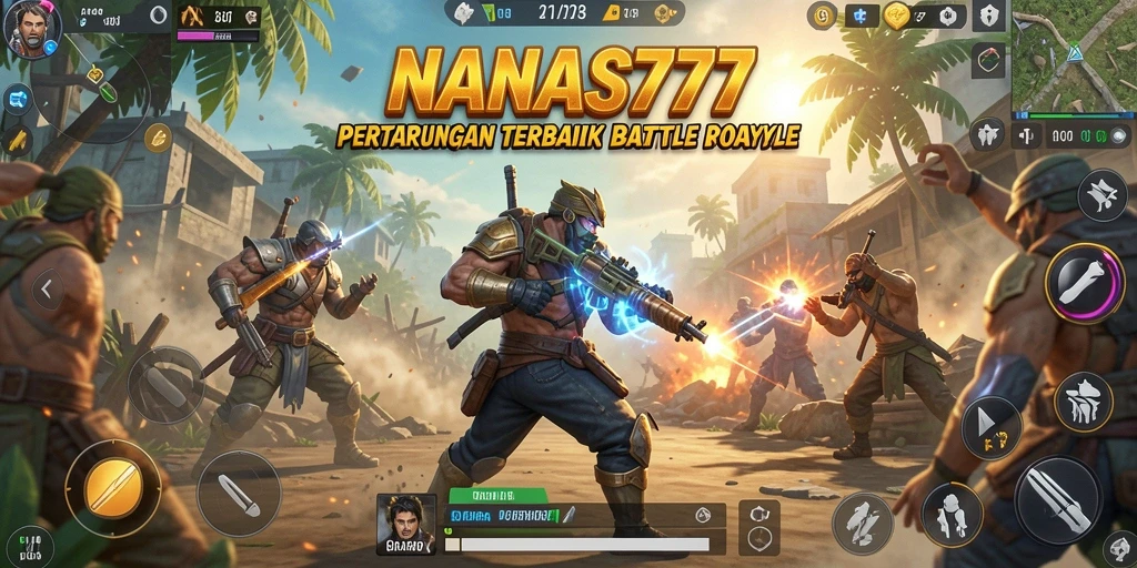 Tangkapan layar gameplay seru NANAS777 dalam aksi Battle Royale.