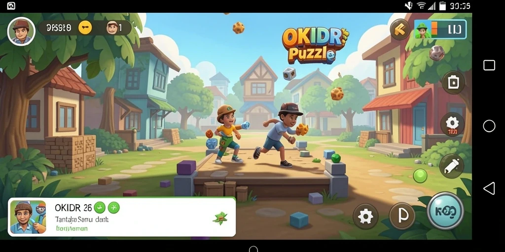 Screenshot menampilkan aksi seru dalam permainan Puzzle OKIDR.
