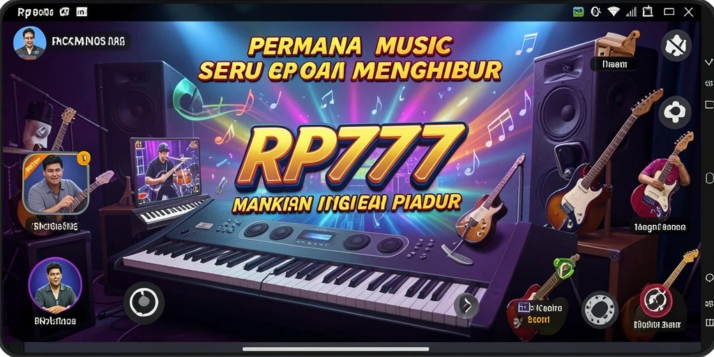 Tampilan gameplay RP777 dengan musik yang menarik dan interaktif.