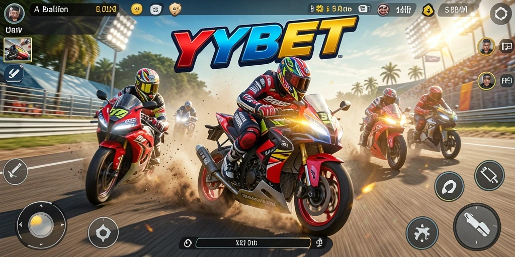 Gameplay adrenaline balapan motor di YYBET yang menegangkan.