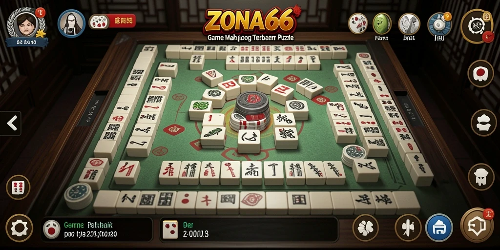 Tangkapan layar <strong>ZONA66</strong> menampilkan gameplay Mahjong yang seru.